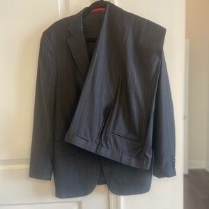 Isaia Napoli 2 Piece Gray/Blue Stripe suit